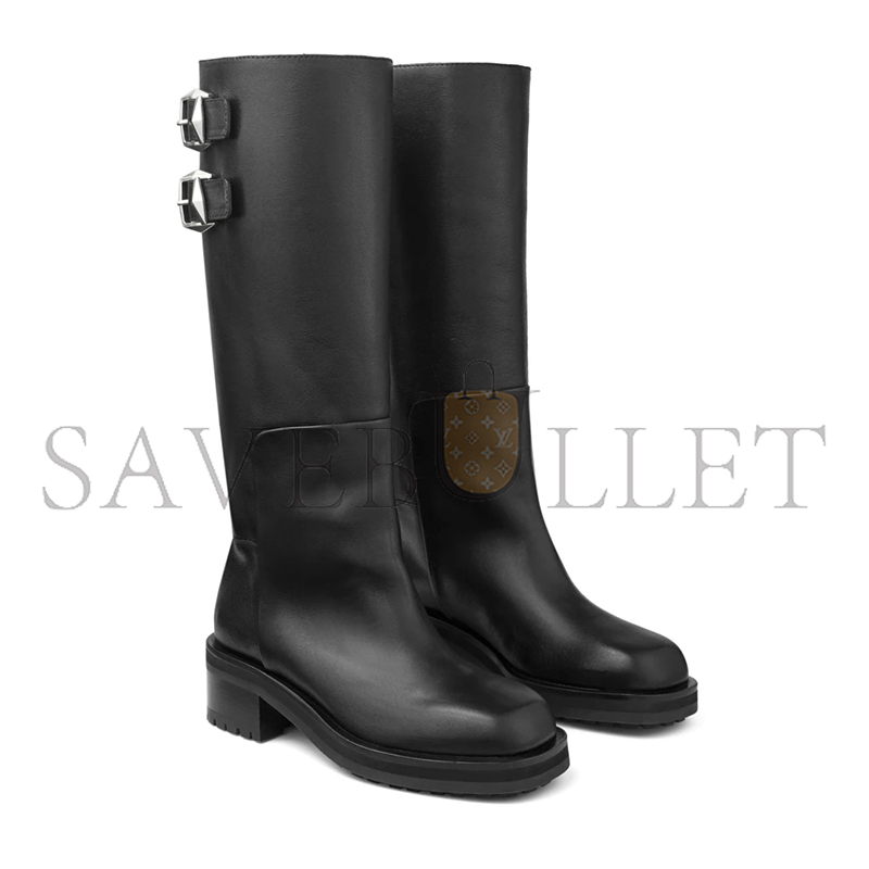 JIMMY CHOO BROOKLYN KNEE BOOT 50 BLACK LEATHER KNEE-HIGH BOOTS BROOKLYNKB50WLZ